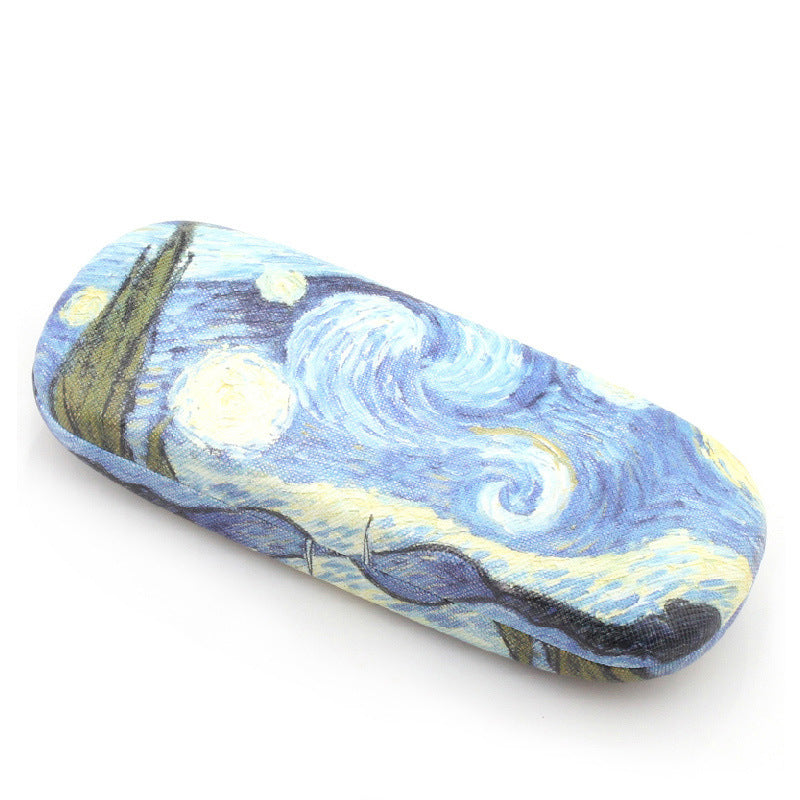 Starry-Night Print Hard-Shell Glasses Case