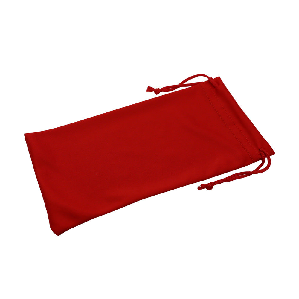 Red Microfiber Drawstring Sunglasses Pouch