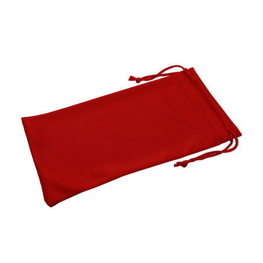 Red Microfiber Drawstring Sunglasses Pouch